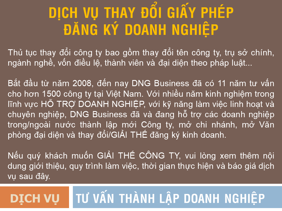 Dịch vụ thay đổi giấy phép công ty tại Đà Nẵng